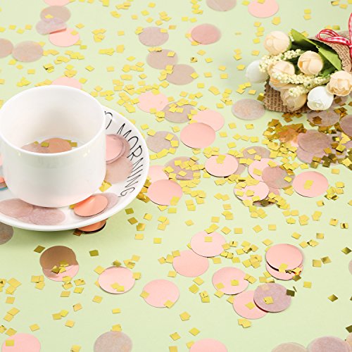 Image of Round Tissue Paper Table Confetti Dots for Wedding Birthday Party Decoration, 1.76 oz (Rose Gold Confetti, 2.5 cm)