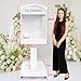 ZLPOWER Audio Guest Book Stand Phone Booth for Wedding Party Leave a Message Video Phone Wedding Decoration Telephone Booth Box Audio Guestbook Stand White Recording Table