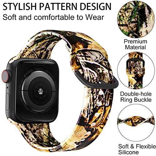 Image of ACESTAR Double Sided Band Compatible with Apple Watch Band 49mm 46mm 45mm 44mm 42mm(Series 3), Silicone Strap for iWatch Ultra 3 /Ultra 2 /Ultra /SE 2 /SE /Series 11 10 9 8 7 6 5 4 3 2 1, Real Tree Camo