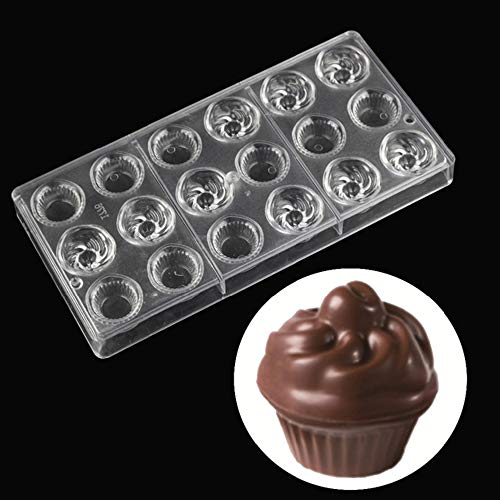 18 Holes Cupcake Polycarbonate Chocolate Mold 3D Chocolate Making Molds DIY Hard PC Jelly Candy Moulds Tray Clear Chocolate Bar Maker Mold Non Stick Ice Cube Trays Pastry Baking Tools Bakeware Pan 18 Holes Cupcake Polycarbonate Chocolate Mold 3D Chocolate Making Molds DIY Hard PC Jelly Candy Moulds Tray Clear Chocolate Bar Maker Mold Non Stick Ice Cube Trays Pastry Baking Tools Bakeware Pan