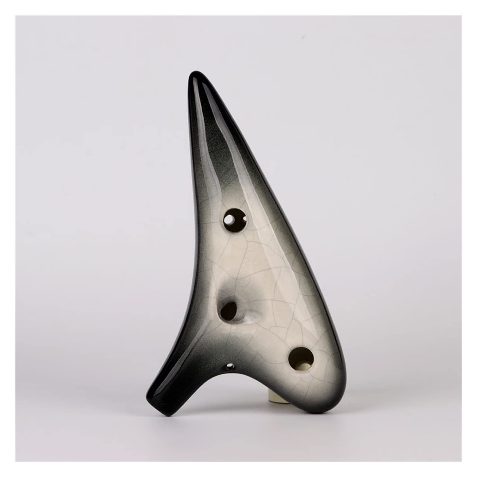 Strumento Musicale Ocarina Nero Sfumato Professionale A 12 Buche Regalo di Musica per Studenti di Ocarina in Ceramica Tono Alto C Principianti Ocarina