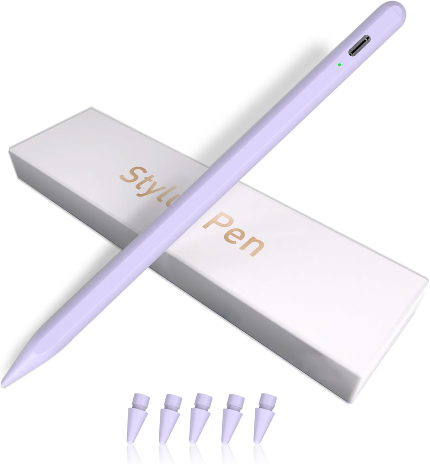 iPad Pencil for 9th & 10th Generation, Fast Charge Stylus Pen for Palm Rejection and Tilt Sensitivity, Compatible with iPad Pro 11/12.9in, Mini 5/6, iPad 6/7/8/9/10, Air 3/4/5 (Purple)