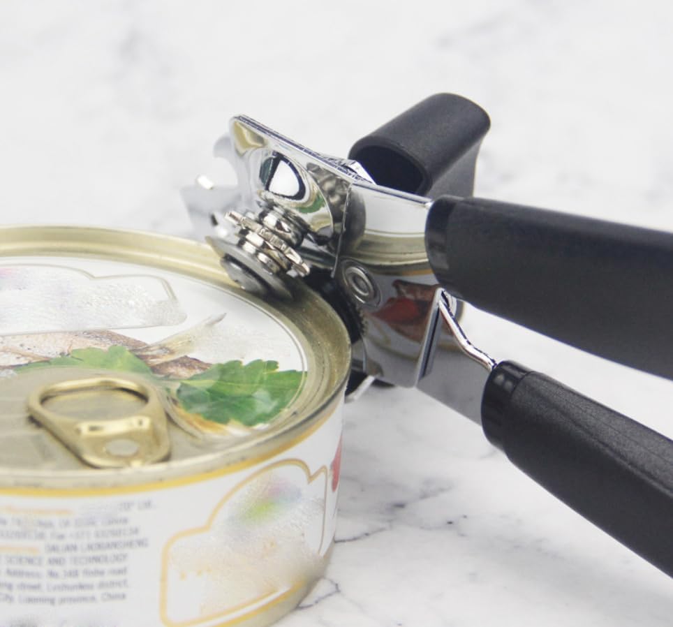 Miniatura 3 de Resze Abrelatas manual multifuncional de acero inoxidable con mango cómodo para varias latas