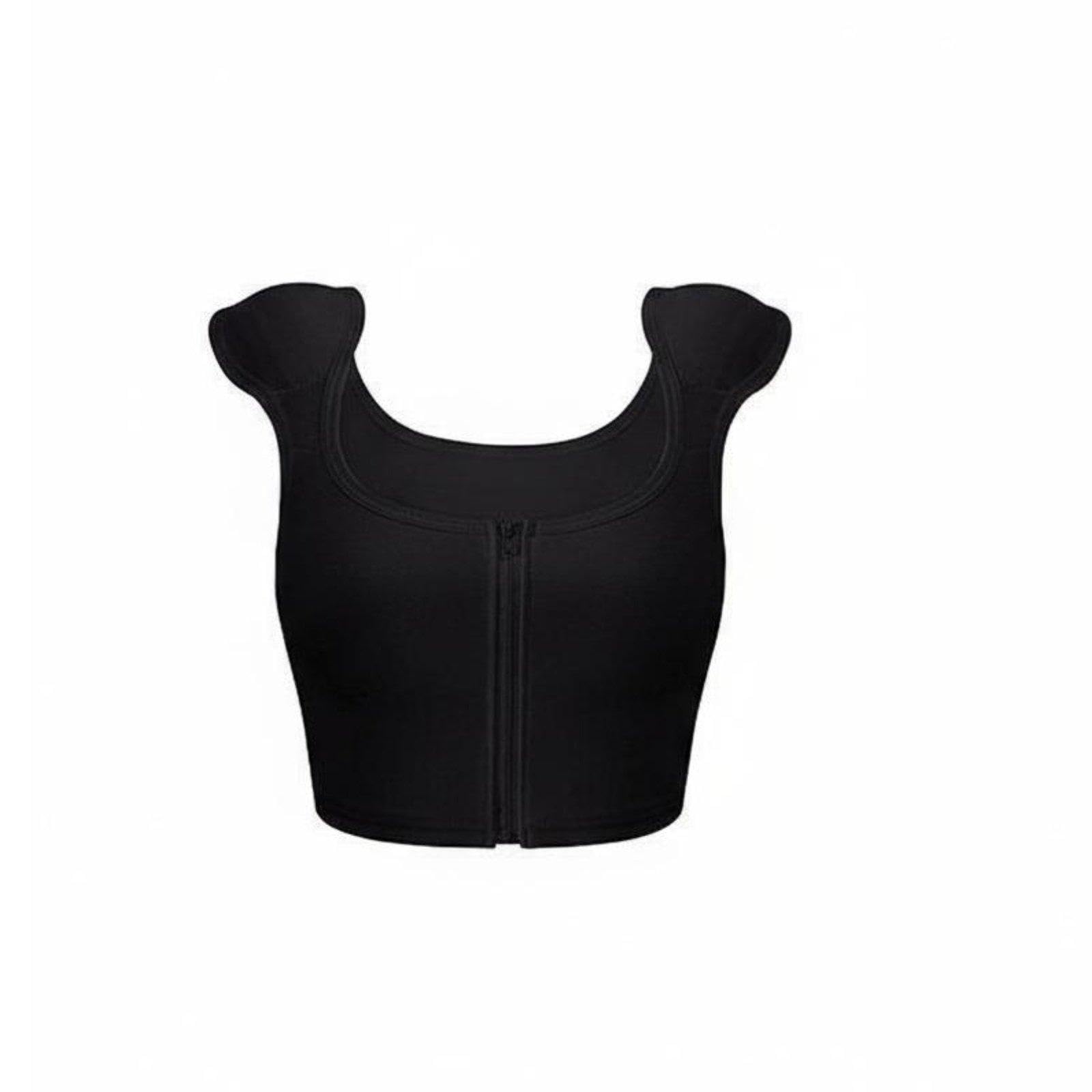 snappsy Padded Shoulder Binder vest Creates masculine contouring Shape Flattening Vest Pullover Design Compression Top for masculine-presenting Black Xl-picture-17