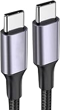 Type C to Type C 2.0 Cable, Data Transfer, Ultra Durable, Braided and Disconnect Prevention, 60W, PD Rapid Charging, Compatible with i-Phone 15, MacBook Pro, i-Pad Pro, Galaxy, and More Type-C Models