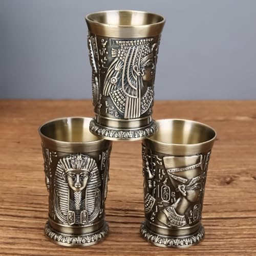 TyCylKu Metal Shot Glasses | Egyptian Zinc 30ml Drinking Tableware - Shot Mug And Beer - For Tequila Whisky Christmas Family Friends Party Home Holiday Weekend Halloween Witch - Image 2