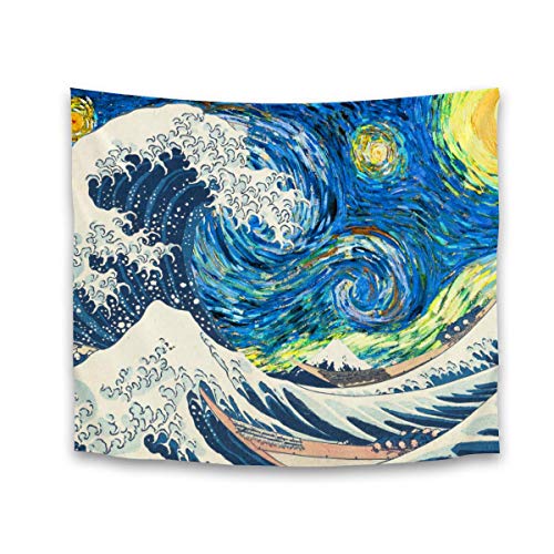 Tapestry Wall Hanging, Great Wave Tapestry Wall Decor for Bedroom College Dorm Room - 51.2 x 59.1 inches