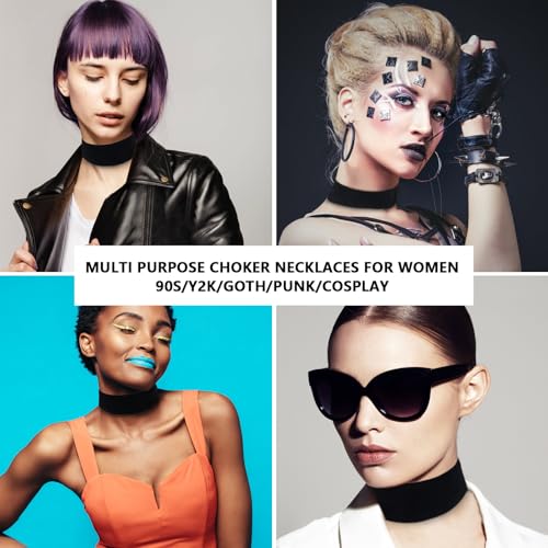 Telooco Gargantilha preta para mulheres, gargantilha gargantilha gótica punk de veludo, gargantilha