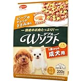 ビタワン君のWソフト 成犬用 【半生タイプ】 【たっぷりお肉】 【国産】 【小分包装】 ドッグフード お肉を味わうビーフ味粒・やわらかささみ 犬 200g