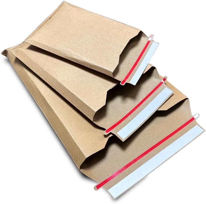 Premium 400gsm Rigid Book Mailers – Heavy Duty Cardboard Envelopes | Bend-Proof, Self-Seal, Eco-Friendly Packaging for Books, Documents & Media | Protective Kraft Mailers for Safe Shipping (20)