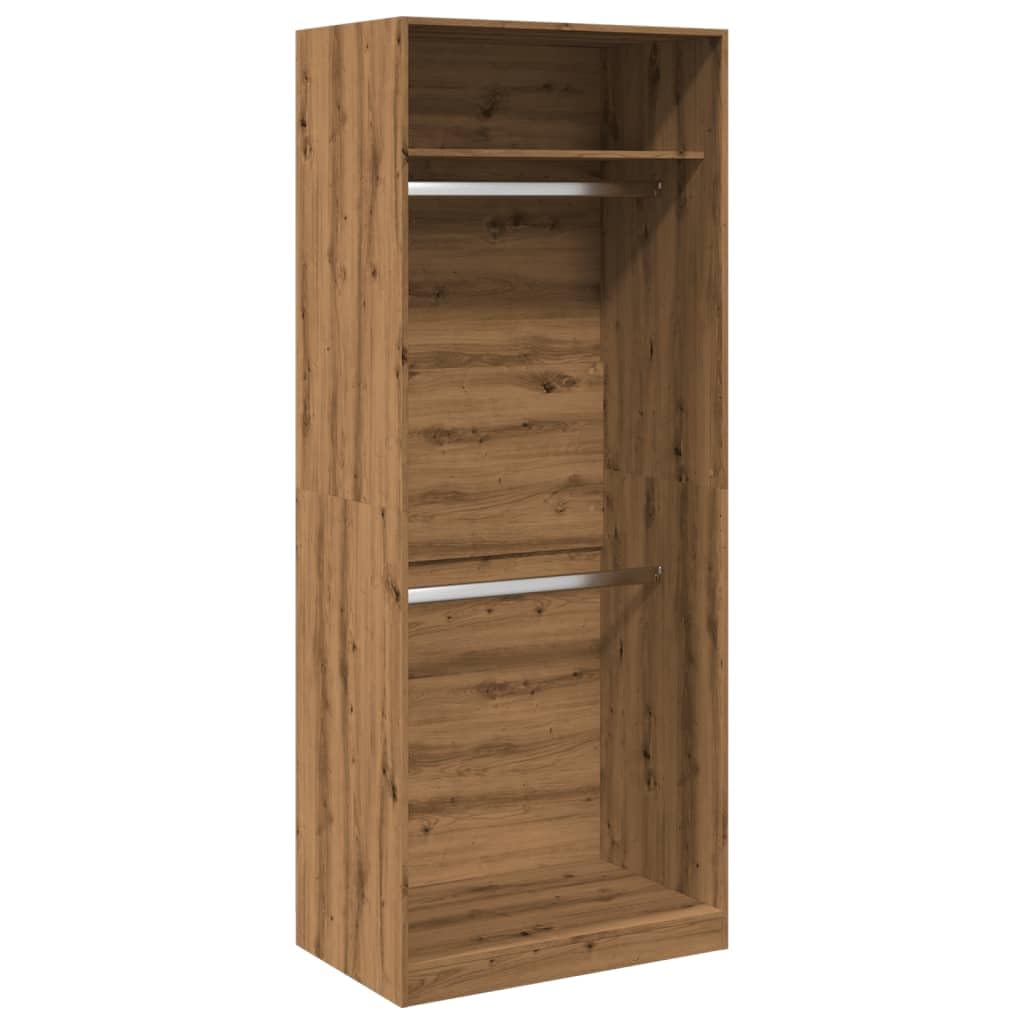 vidaXL Wardrobe, Closet for Bedroom, Clothes Storage Organiser with Hanger Bar, Clothes Cupboard, Armoire, Modern Style, Artisian Oak Engineered Wood