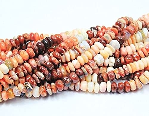 Perles rondelles opale mexicaine 9-10mm naturelle pour création de bijoux DIY
