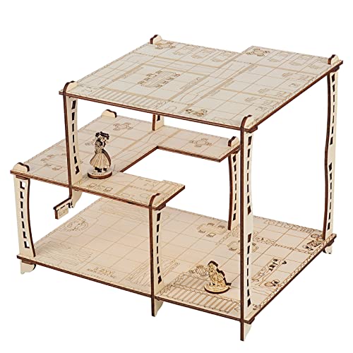 Tavern Terrain Wood Laser Cut 3-Level Fantasy Inn Battle Map with 1