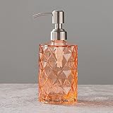 Easy-Tang 12 Oz Soap Dispenser for Kitchen,Bathroom - Refillable Wash Hand Liquid Clear Glass Bottle