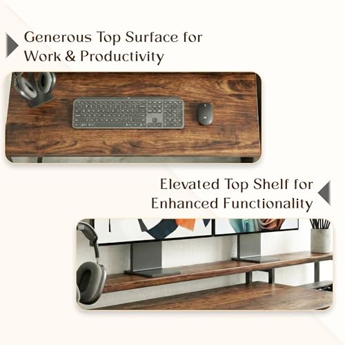 Image of Klaxon Engineered Wood Iron Study Table with Drawer, Multi-Usage Laptop Desk & Home Office (Printo-FD, DIY Installation) (FD, Tek Printer)