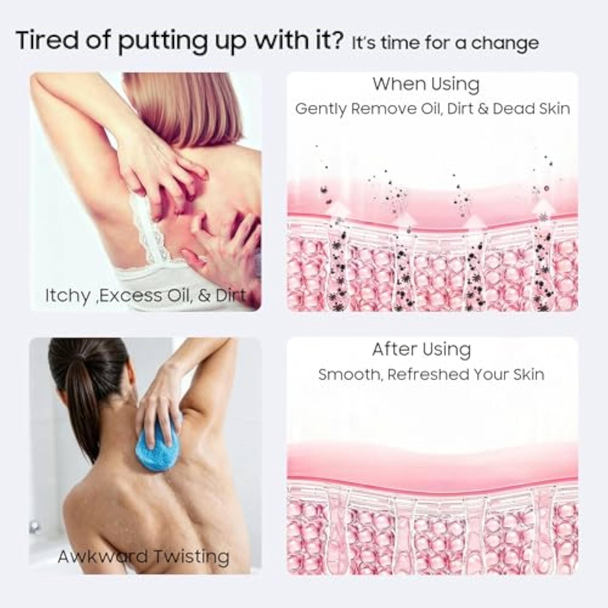 2021 Upgrade Back Scrubber, Silicone Exfoliator