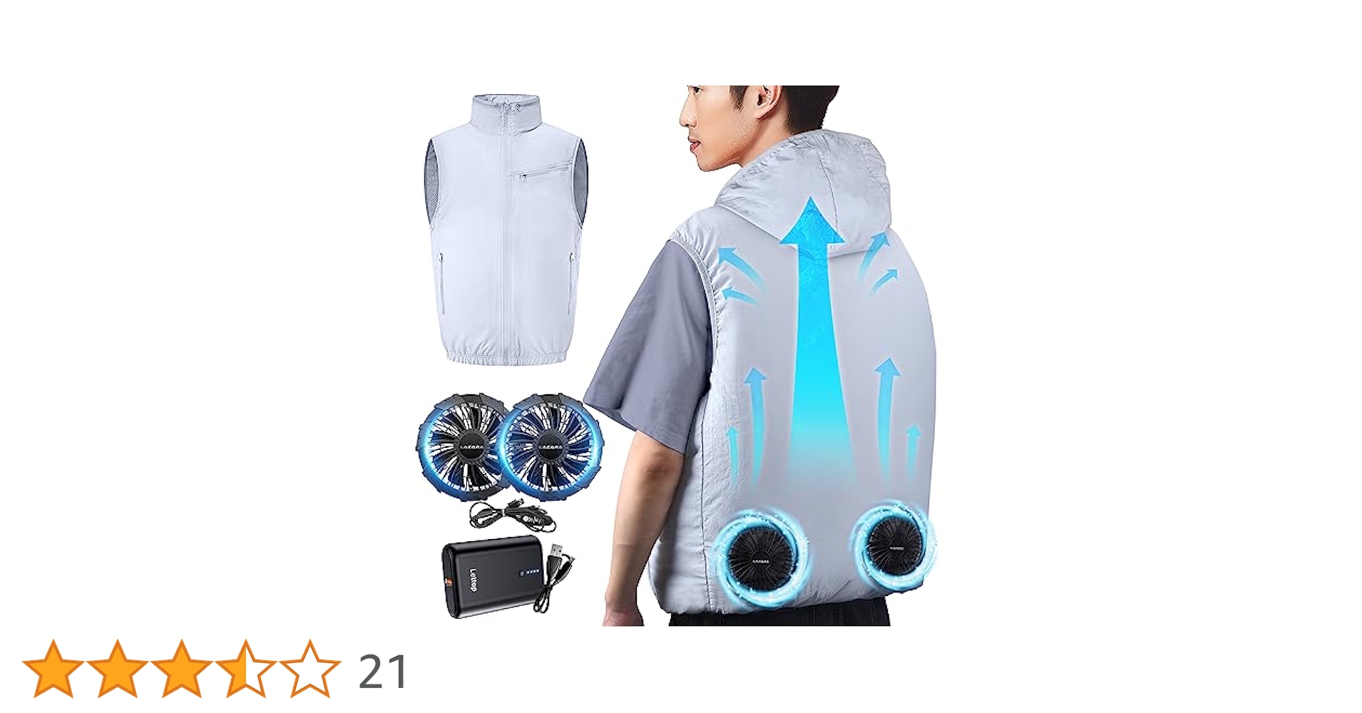 [LAZARA] 【L】空調作業服 2025新設計 空調ベスト バッテリー給電式 Amazon.co.jp: [LAZARA] 空調作業服 2025新設計 空調ベスト