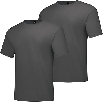 Hanes mens Beefy Short Sleeve Tee Value Pack 2-pack Availble in Tall T Shirt, Charcoal Heather, X-Large US