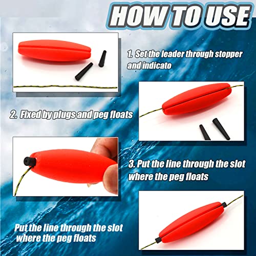 SEAOWL Peg Floats Slotted丨Fishing Floats for Catfish丨Fishing Corks Foam Bobber for Santee Rig丨1.5in,2in,2.5in,3in