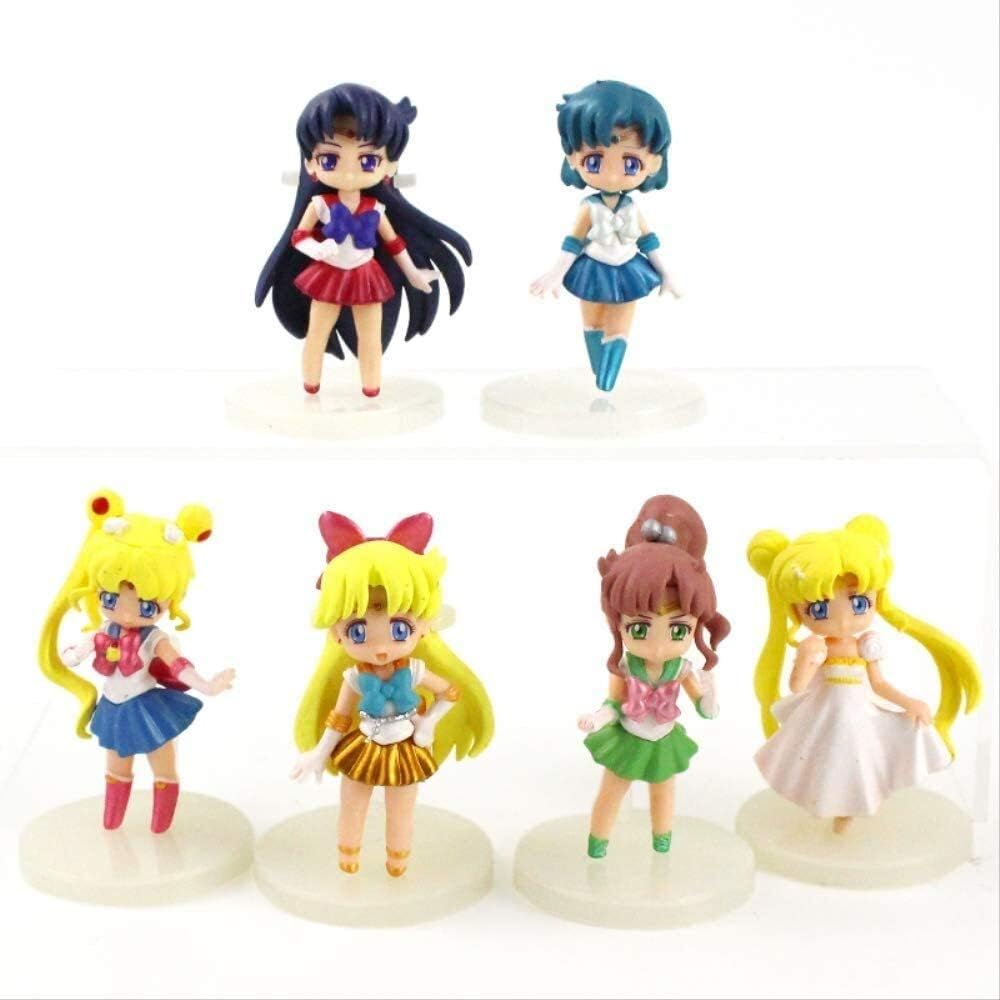 Amazon Co Jp 6個7 8センチメートルアニメ美少女戦士セーラームーン金星天王星月野水星木星qバージョン漫画プリンセスドールフィギュアモデルのおもちゃ ホビー
