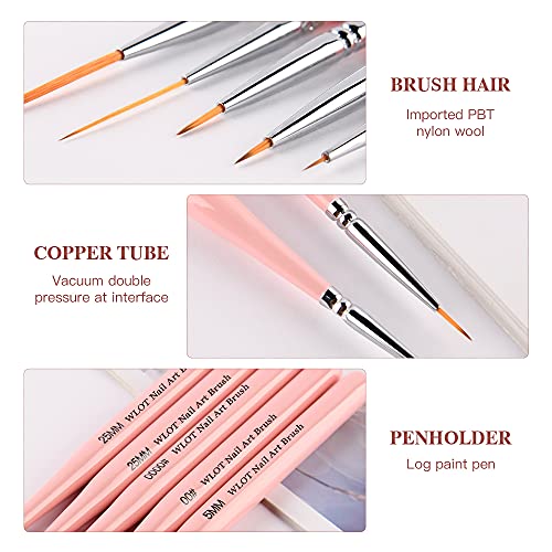 Nageldesign Pinsel, Profi Nail Art Pinsel Fein Set Nagelart Design Stift Nageldesign Detail Nagelbürste Werkzeug Kit… – Bild 4