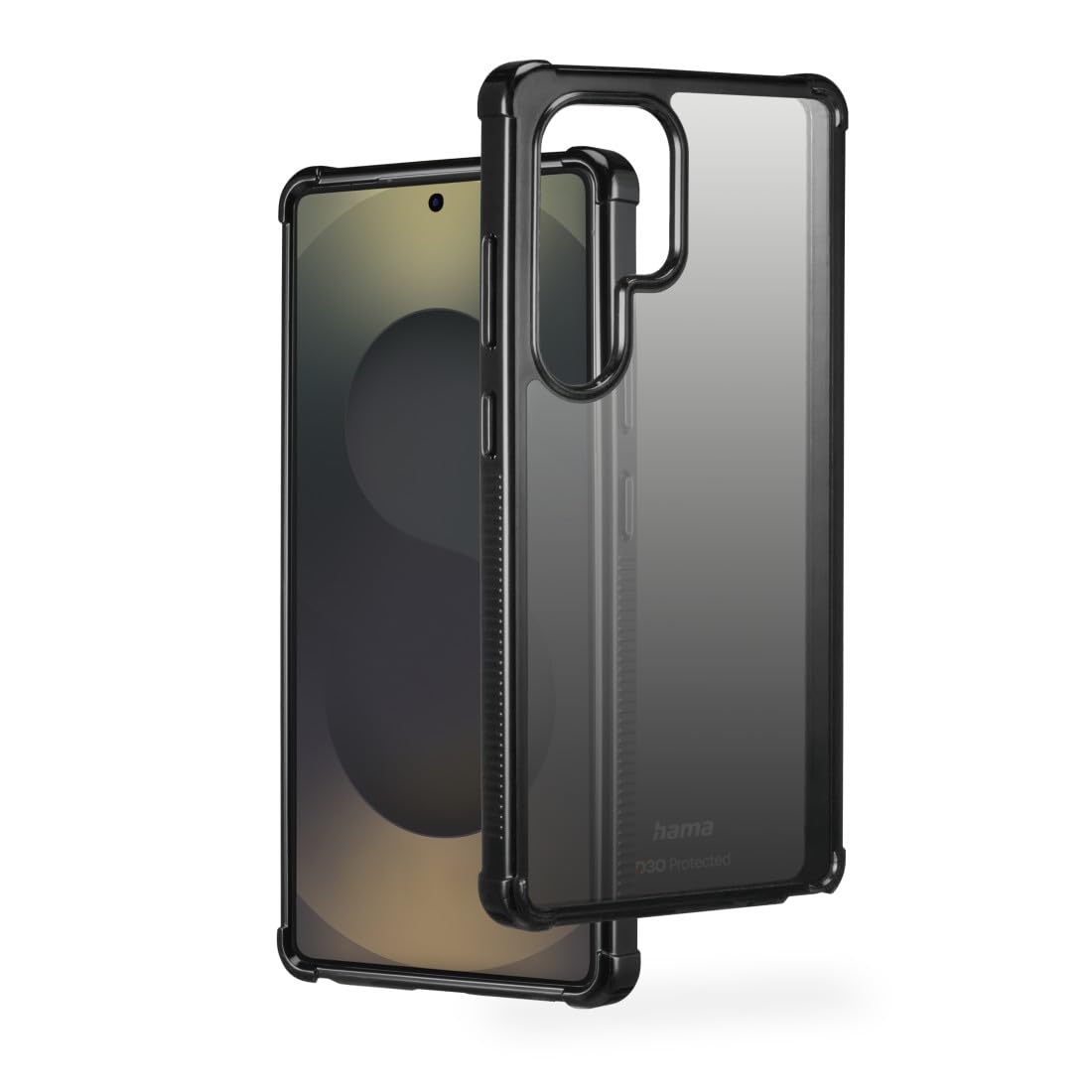 Hama Extreme Protect Mobile Phone Case for Samsung Galaxy S25 Ultra (Bumper D3O Licensed, Shockproof, Drop-Proof and Shatterproof, Case for Inductive Charging, Colour Gradient) Black
