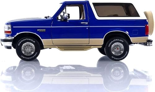 Miniatura 2 de 1996 Bronco Royal Blue y Tucson Bronze con parte superior blanca Artisan Collection 118 Modelo de auto fundido a presión por Greenlight 19136