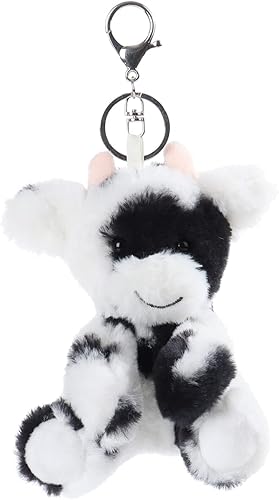 Apricot Lamb Cute Toys - Llavero de peluche clásico de vaca suave para bolsa de niños, bolso, mochila y bolso (5 pulgadas), Blanco