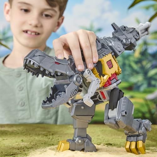 Transformers Cyberworld Grimlock Chomp & Battle 9-Inch Action Figure, Quick Change to Dino Mode, Robot Toys for Boys & Girls 6+ Years - image 3