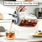 Cold Brew Coffee Maker 64oz Glass Mason Jar Pitcher with Pour Spout Lid - Image 2