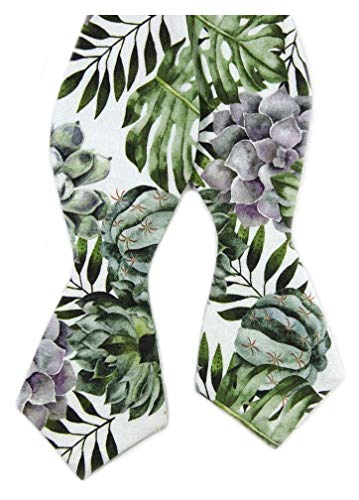 DAZI Men s Bow Tie, Floral Print Bowtie, Great for Weddings, Groom, Groomsmen, Missions, Dances, Gifts. (Aloe)
