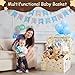DPDPPL Wooden Baby Shower Crate Closet with Star Design, Hangers & Handle, Large Wooden Crate for Baby Shower Display, Newborn Welcome Basket, Nursery Storage & Decor Organizer
