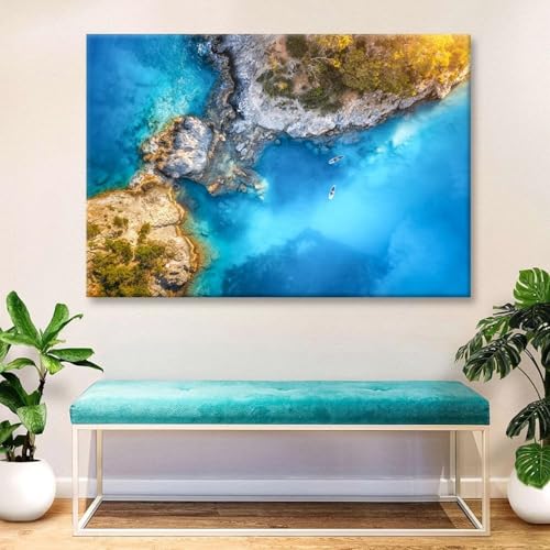 HD photos toile peinture bleu paysage marin avec impression de qualite superieure d'art mural