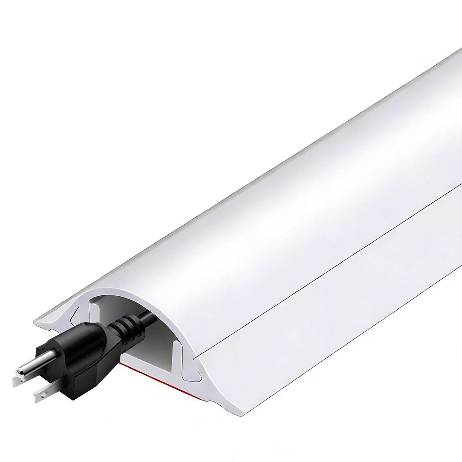 Pasacables Suelo de 100 Cm, Canaleta Cables Pared Adhesivo, Ocultar la Canaleta Cables Suelo de Extensión, Gestión de Cables para El Hogar y la Oficina, Prevenir Viajes(White,6.7 * 1.7cm/2.6 * 0.7in)