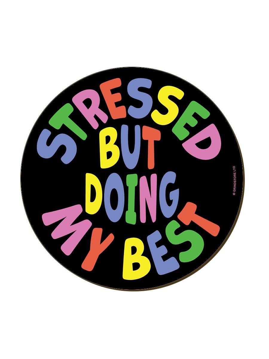 Grindstore Multicolour Stressed But Doing My Best Coaster