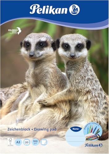 Pelikan Zeichenblock A3, 20 Blatt 100g weißes Papier, 1 Stück...