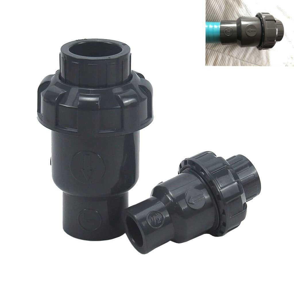 Válvula de retención - 1 pieza 20 25 32 40 50 mm Válvula de retención, accesorios de tubería de PVC Piezas del sistema de plomería Conector de tubo de agua Tubería de agua Valor UPVC sin retorno (tama