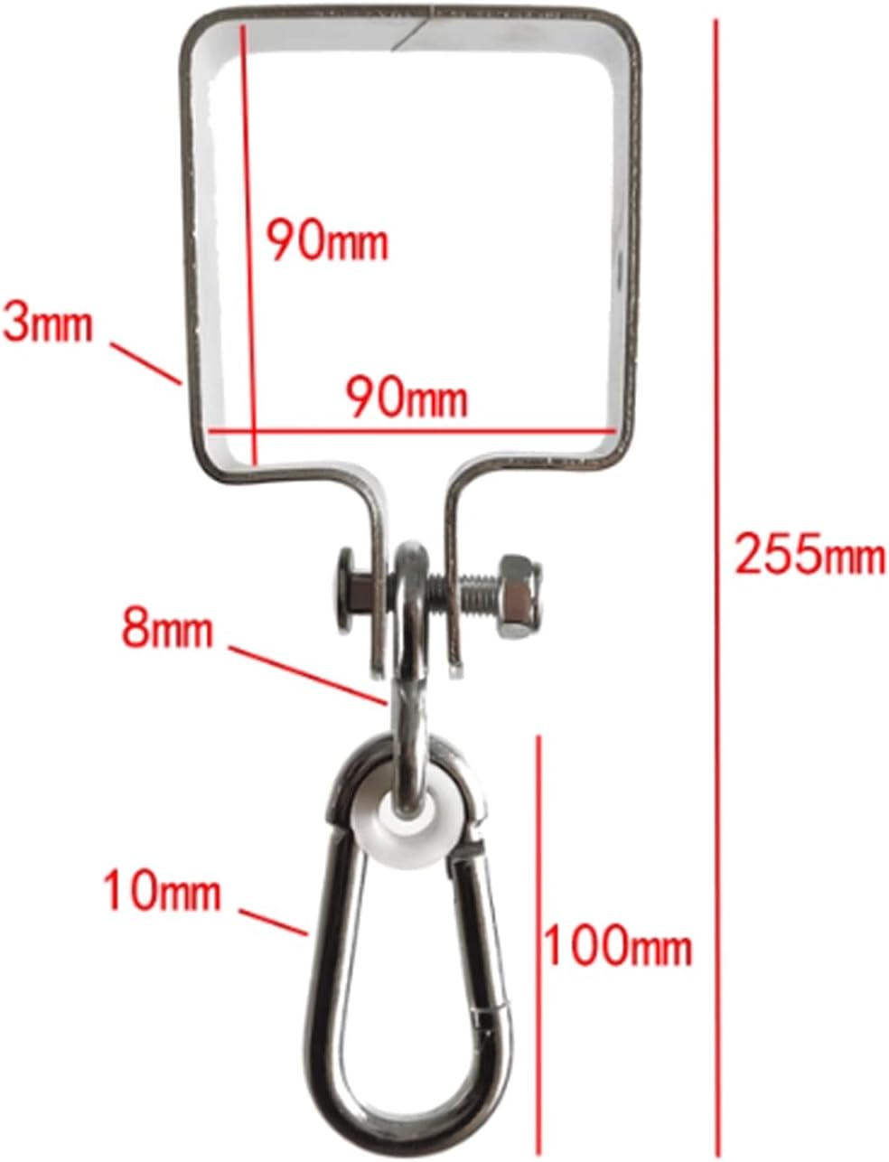 Hammock Hooks，Swing Hooks Heavy Duty， Swing Hook Swing Square Pipe Hook Horizontal Bar Swing Buckle Accessories Load-Bearing Lifting Ring Square Tube Fastener(90 * 90 mm)