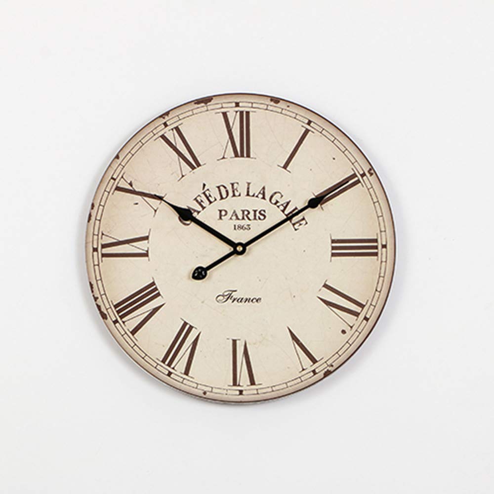 GTB Retro Wall Clock Wooden Nostalgic Personality Mute Clock Watch Idyllic Landscape Creative Wall Clock 40CM