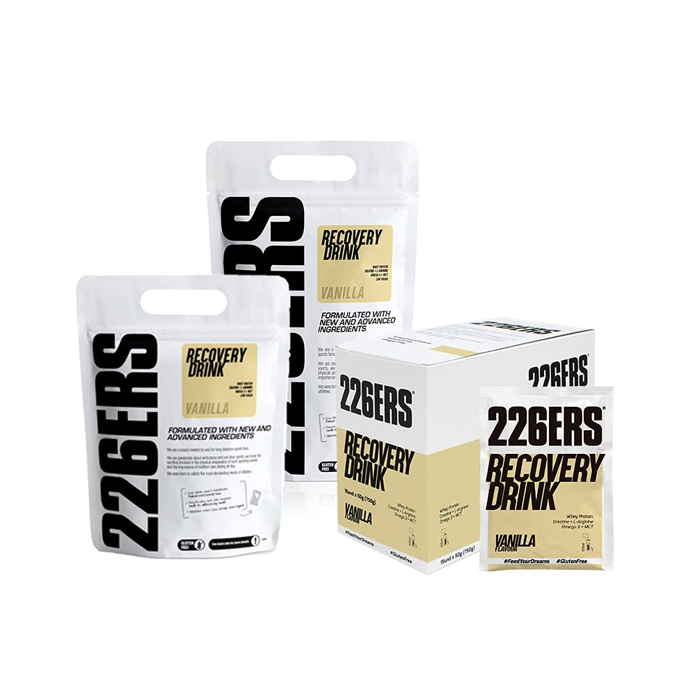 226ERS Recovery Drink | Protéine Whey pour la Récupération Musculaire, Avec Créatine, Glucides, TCM et L-Arginie, Pour la Musculation, Vanille - 1 kg