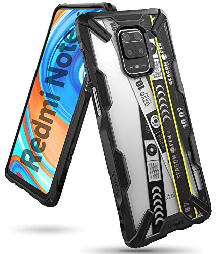 Image of Ringke Fusion-X Design Case for Xiaomi Redmi Note 9 Pro Case Back Cover, [Military Drop Tested] Hard PC TPU Bumper Impact Resistant Protection for Redmi Note 9 Pro Back Cover Case - Ticket Band