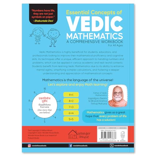 Image of Essential Concepts of Vedic Maths - Comprehensive Workbook for All Ages Speed Math, Tricks & Mental Calculations | Ages 10+ | 5+ Hours of Guided ... Logical Reasoning: Fundamental of Vedic Maths
