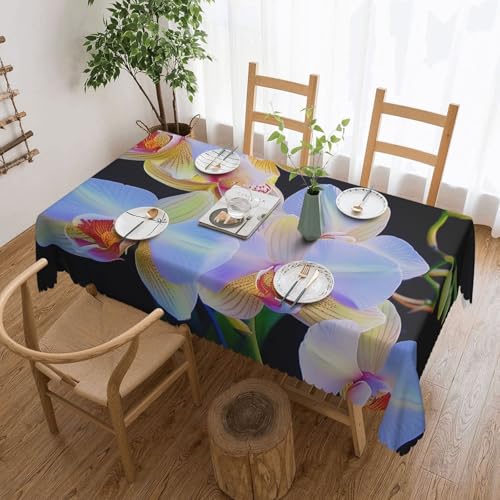 Nappe imprimée orchidées 183x137cm en polyester imperméable pour table