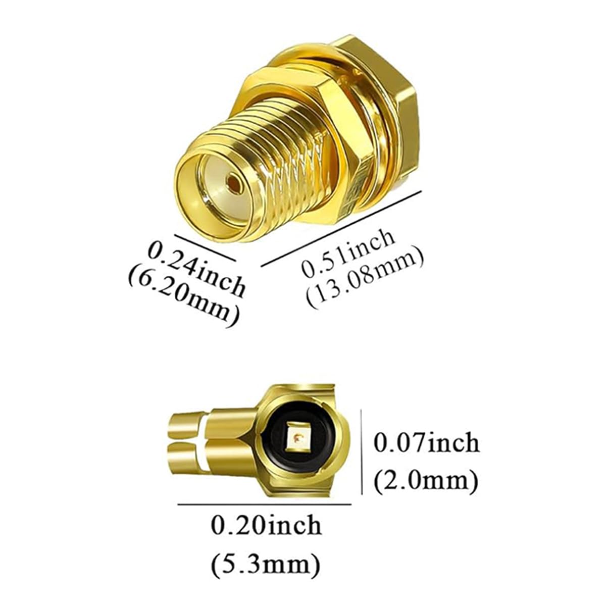 DollaTek 5 szt. 20 cm / 7,8 cala U.FL Mini PCI do odwrotnej biegunowości SMA Pigtail antena WiFi kabel ipx do SMA Pigtail kabel WiFi adapter antenowy FPV transmiter - zewnętrzny spiralny otwór