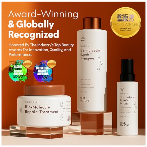 Image of FOUR REASONS Bio-Molecule Bond Repair Shampoo for Color Treated Hair - Moisturizing, Strengthening & Anti Frizz Shampoo for Damaged Hair - Sulfate Free, Vegan & Cruelty Free, 10.1 Fl Oz