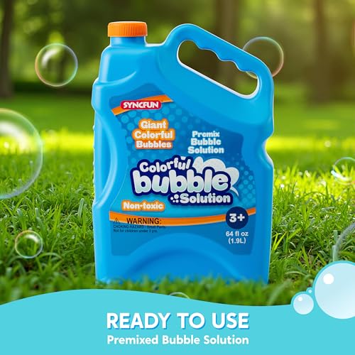 image for SYNCFUN 64 oz Premixed Bubble Solution, 1.9L Giant Pre-Mix Refill Solu