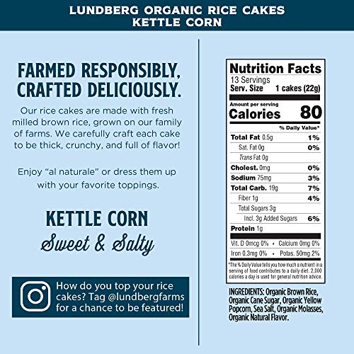 Lundberg Organic Whole Grain Rice Cakes Kettle Corn, 10 Oz #TOP2