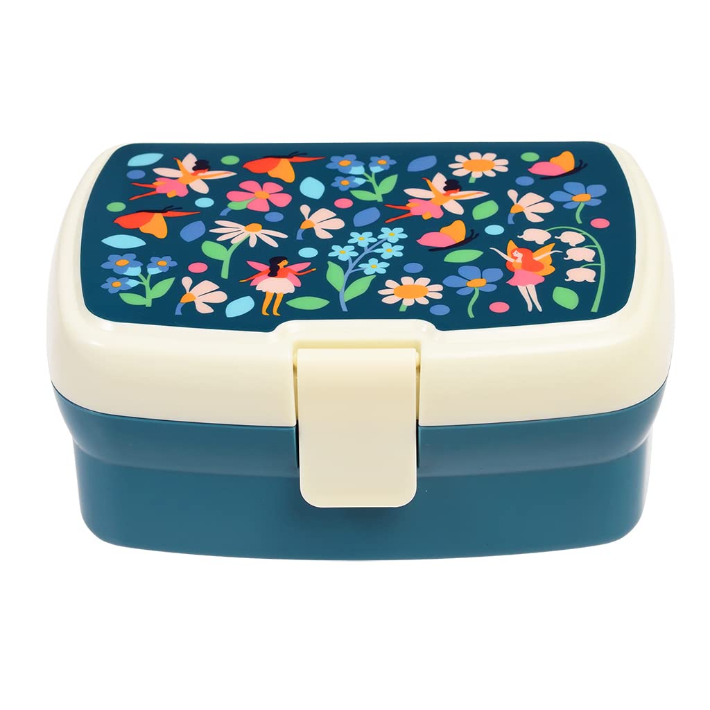 Rex London Kids Lunch Box, Bento Box with Compartments, Small Lunchbox for Pack Lunch, Sectioned Food Container, Durable Lunch Box for Kids School Meals and Snacks