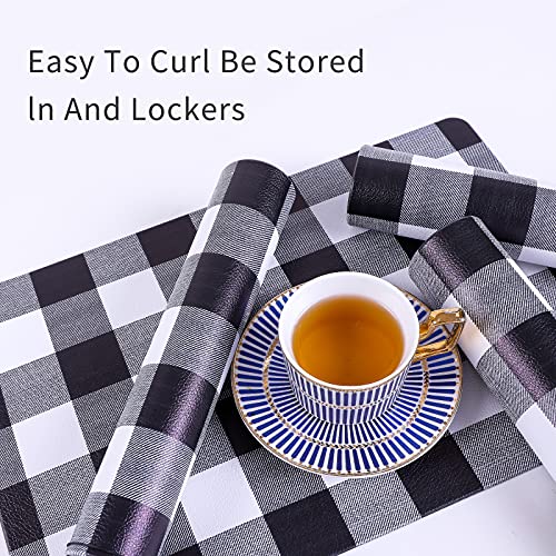Xinyun Reversible Placemats Eco-Friendly Waterproof Faux Leather Place Mats Indoor Set Of 6 Buffalo Check Table Mats Heat Resistant Non Slip Anti Oil Durable Kitchen Patio Placemat For Dining Table #TOP5