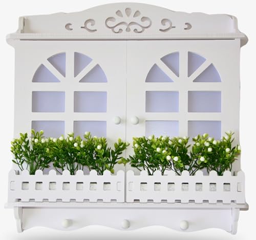 EryelV Coperchio della Scatola Elettrica Decorativa. Copertura decorativa per Contatore di Luce. Copri Quadro Elettrico. Copri pannello elettrico e portachiavi. Decorazione Domestica. (Fiori balcone)